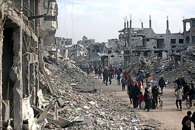 Shuja‘iyya im Osten von Gaza-Stadt während der kurzen Waffenruhe Anfang 2025