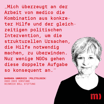 medico-Födermitgliedschaft Zitat Barbara Unmüssig