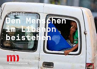 Titelbild Flyer: Den Menschen im Libanon beistehen