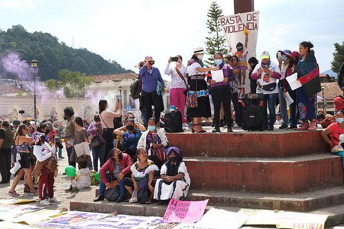 Kundgebung zum 8. März in San Cristóbal de las Casas, Chiapas, Mexiko