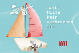 Flyer: …weil Hilfe kein Verbrechen ist.