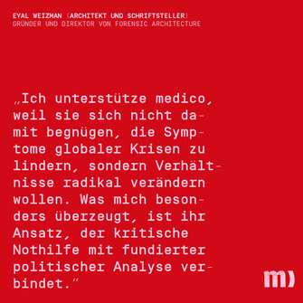 medico-Födermitgliedschaft Zitat Eyal Weizman